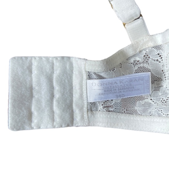 Donna Karen Intimates Semi-Sheer Ivory‎ Cream Lace Underwire Bra 34D - Picture 6 of 7